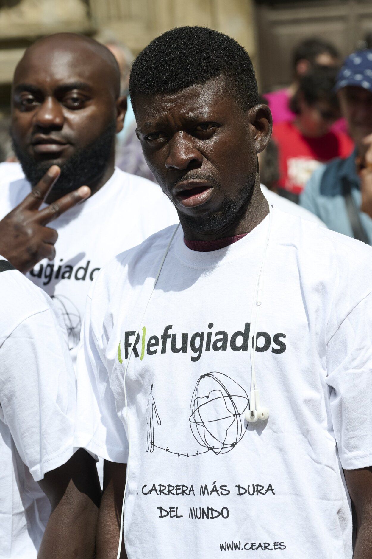Imágenes de la concentración de colectivos sociales en Pamplona contra a violencia racista en Torre Pacheco