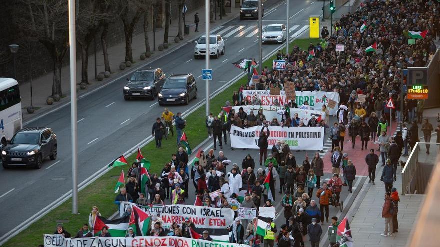 Manifestación en Pamplona: las organizaciones ven el boicot a Israel como la mejor forma de ayudar a Palestina