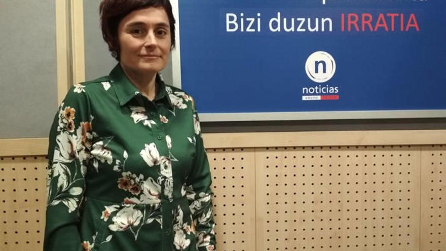 Garbiñe Aranburu (LAB), en los estudios de ONDA VASCA.