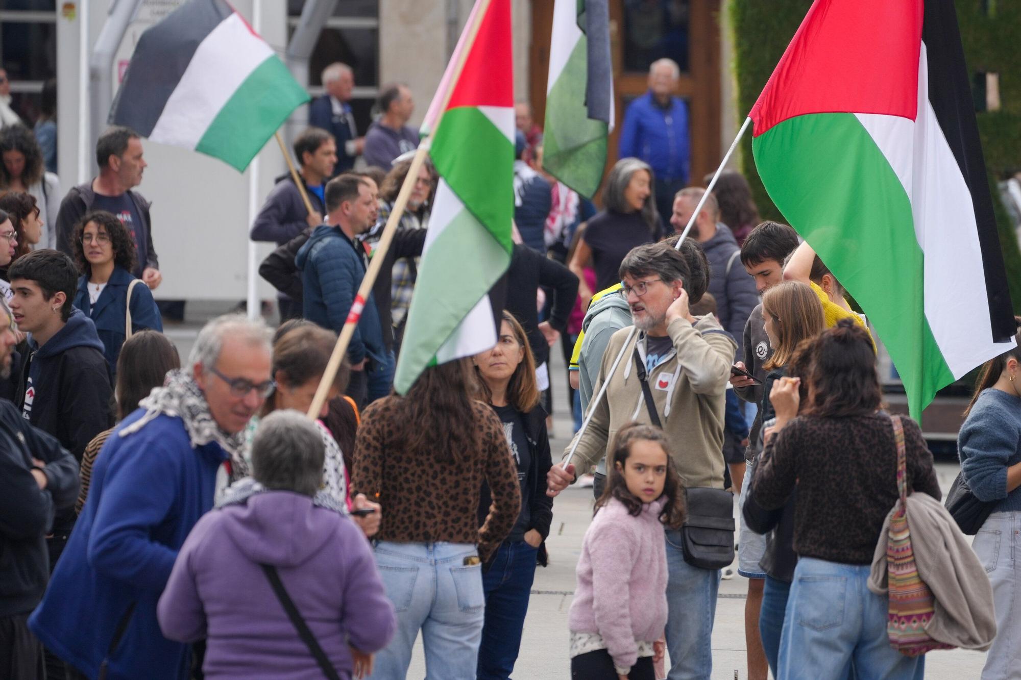 Manifestación en favor del pueblo de Gaza en Vitoria