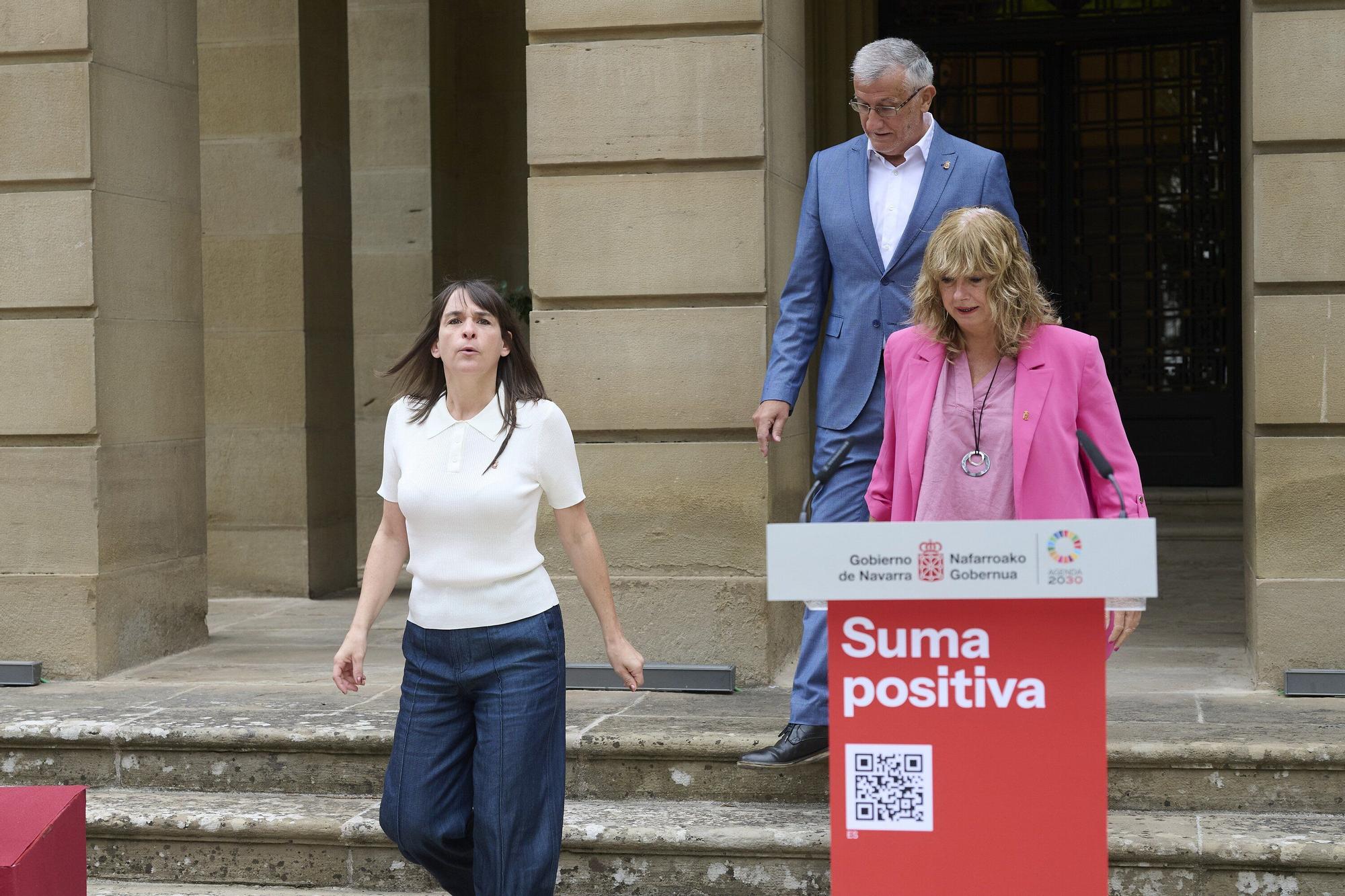 Rueda de prensa de María Chivite en la presentación del balance de mitad de legislatura