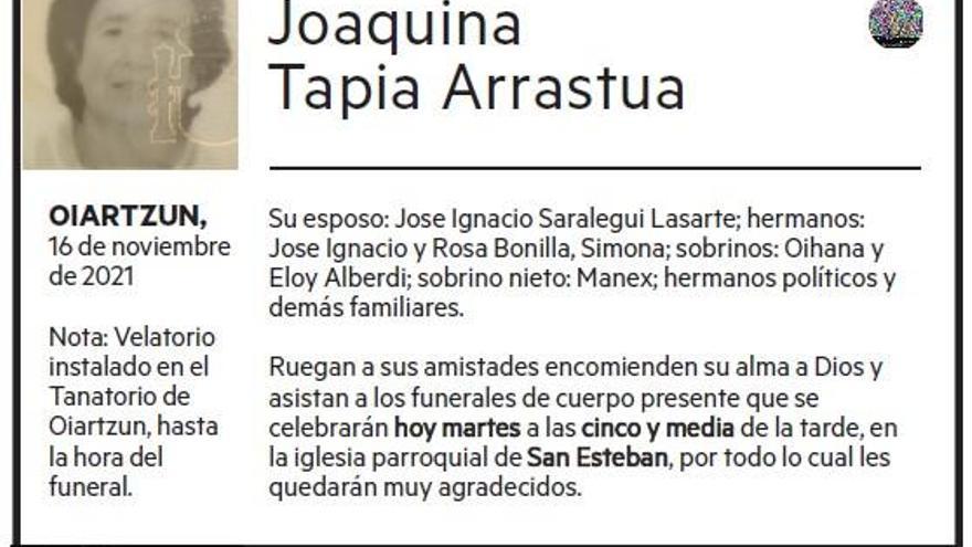 Joaquina Tapia Arrastua