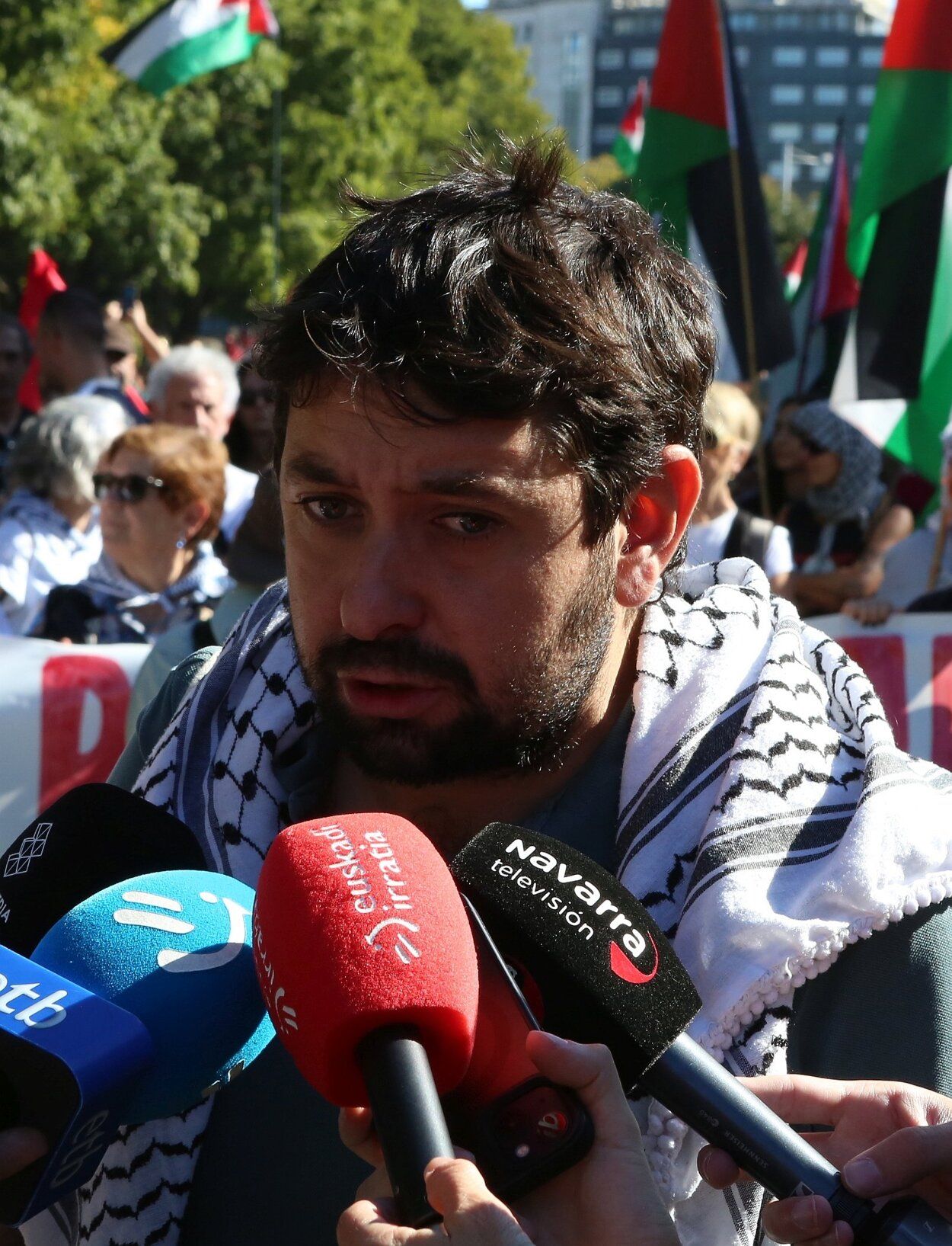 Fotos de la concentración en apoyo a Palestina en Pamplona este sábado