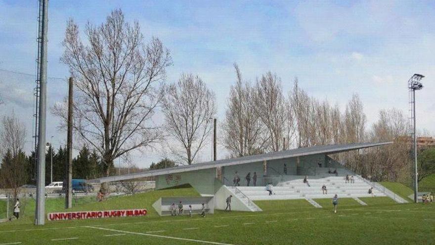 Fangoko Kiroldegiko Errugbi-zelain tribuna estali bat eraikitzeko obrasl hasi ditu