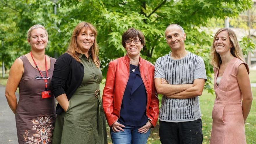 Los integrantes del equipo investigador. Raquel García Catalán, Alicia Peñalva, Inma Lizasoain, José Antonio Moler y María Jesús Campión.