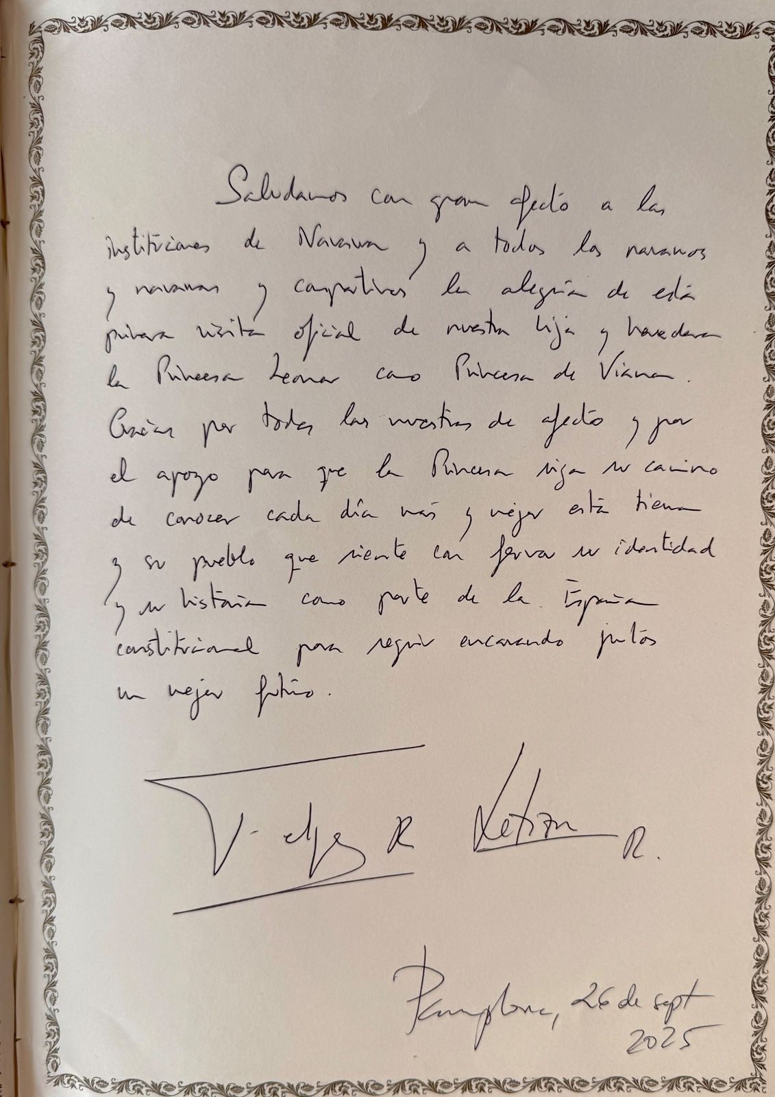 La firma de los reyes.