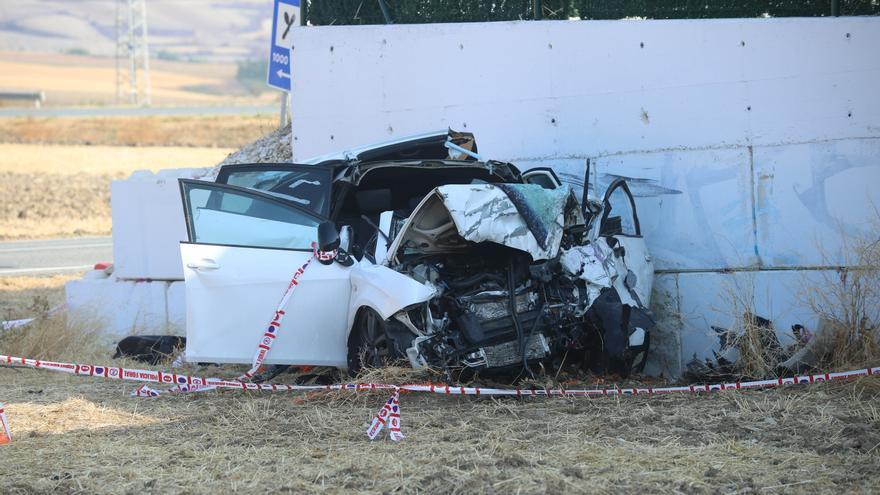 Fotos del lugar del accidente mortal en Beriáin