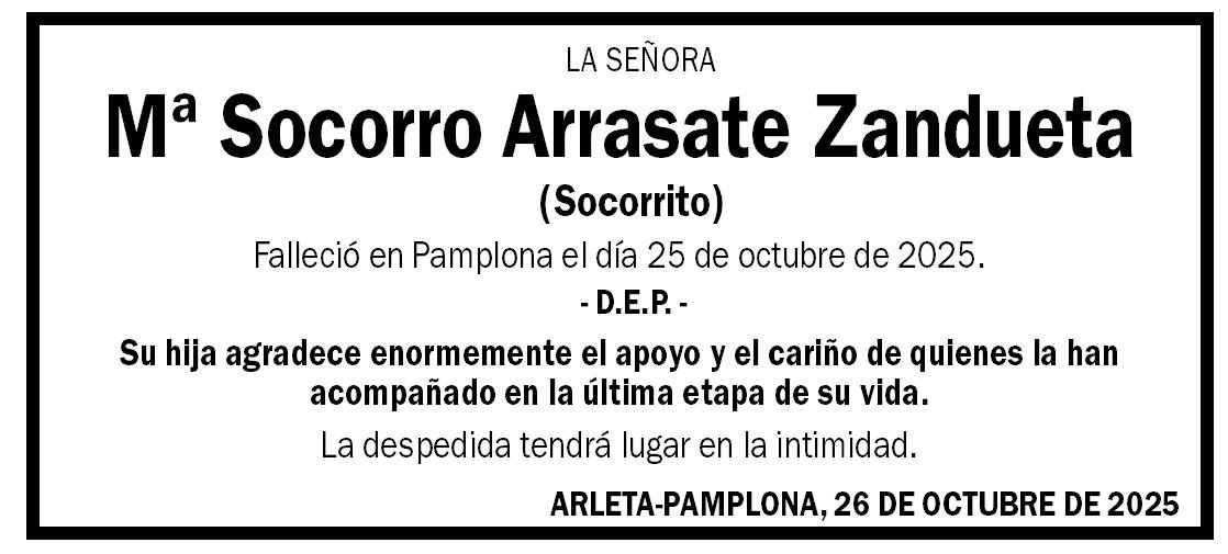 Mª Socorro Arrasate Zandueta
