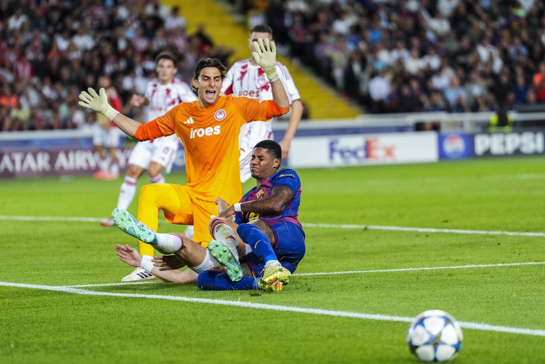 Imágenes del partido del Barcelona vs Olympiacos