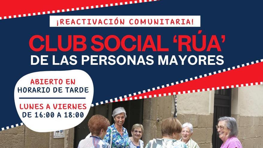 Cartel anunciador de la apertura del Club Social Rúa.