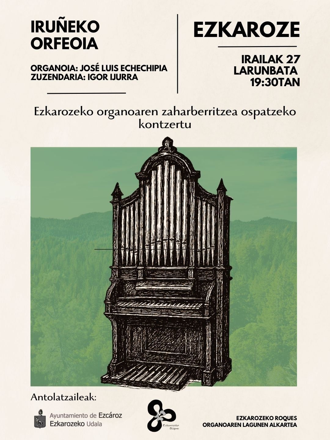 Cartel del concierto inaugural este sábado.