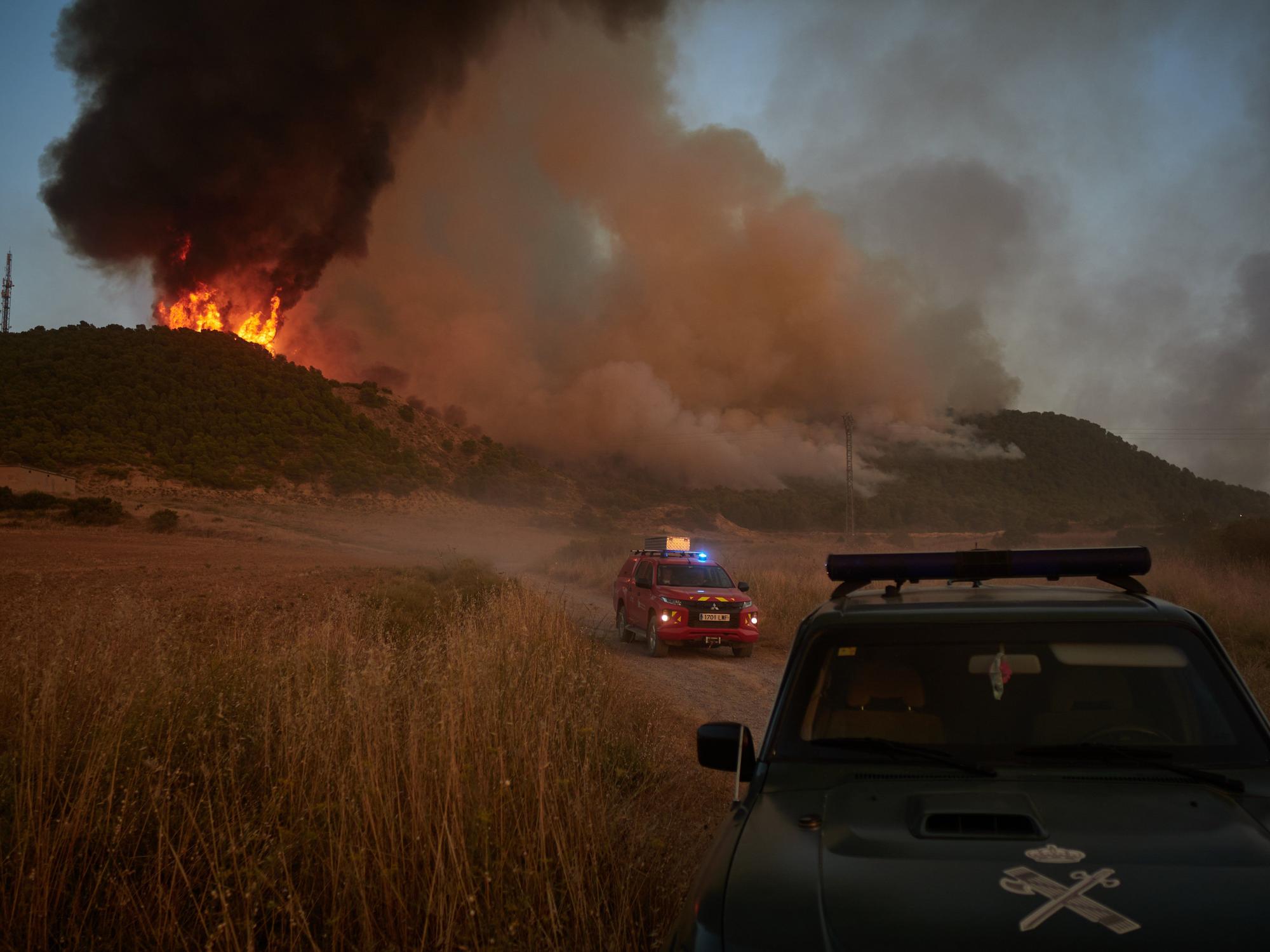 Fotos del incendio forestal cerca de Carcastillo