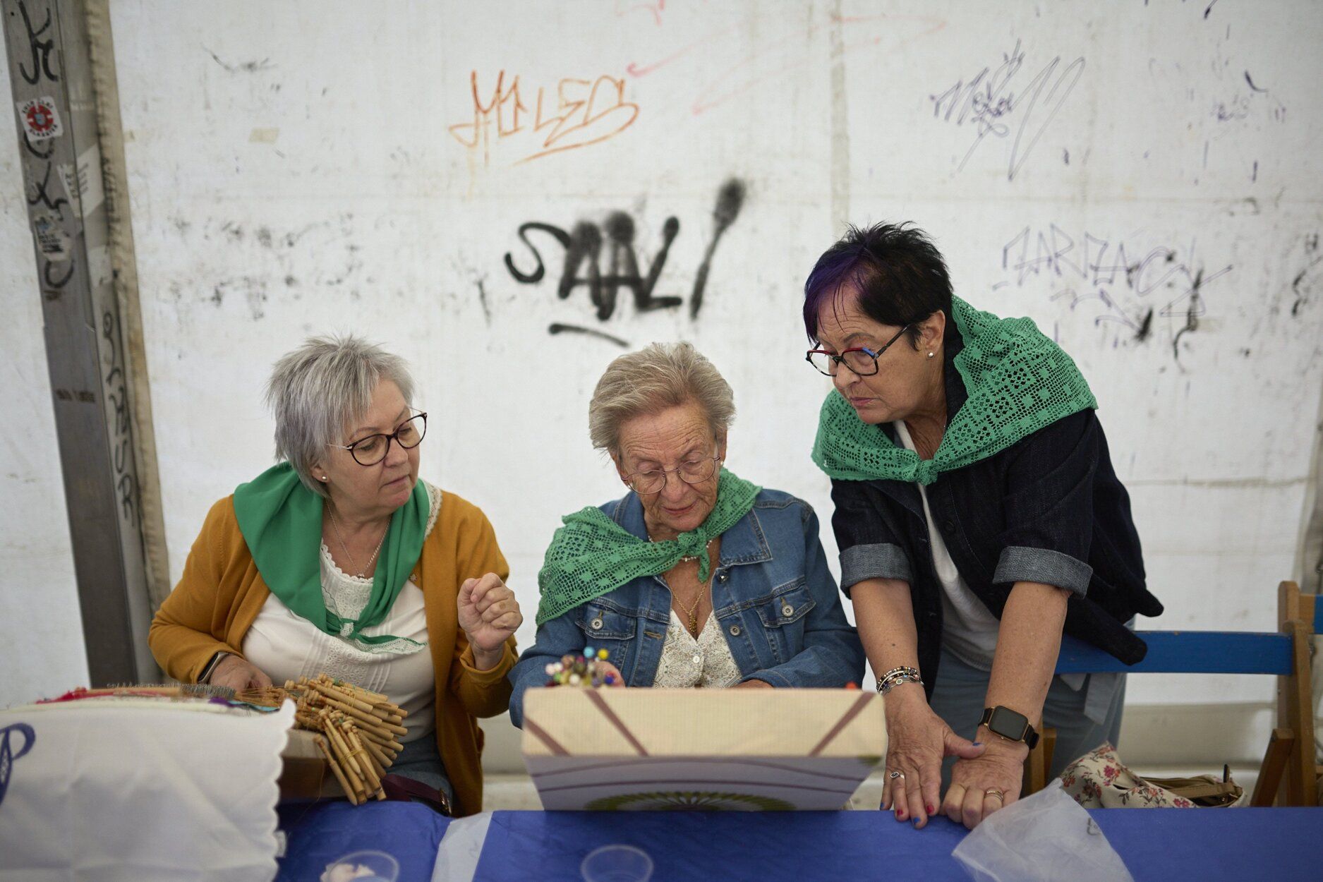 Fotos del encuentro de encajeras de bolillos en Berriozar
