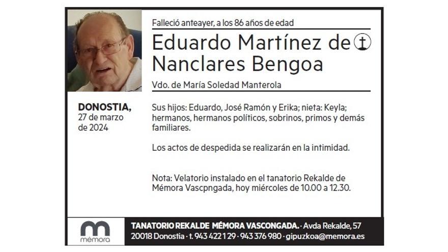 EDUARDO MARTINEZ DE NANCLARES BENGOA