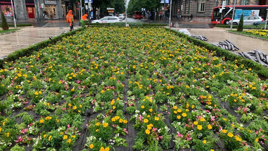 La plaza Moyúa lucirá nuevas flores