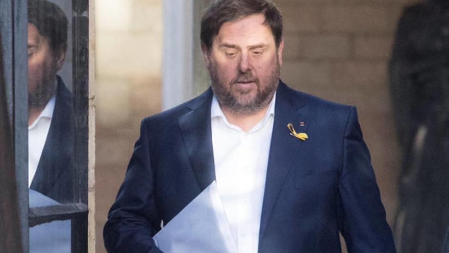 El vicepresident de la Generalitat cesado, Oriol Junqueras, ante una comparecencia judicial.