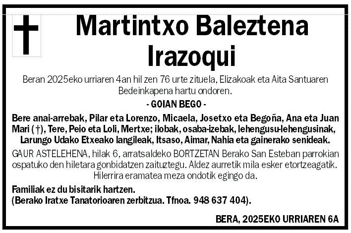 Martintxo Baleztena Irazoqui
