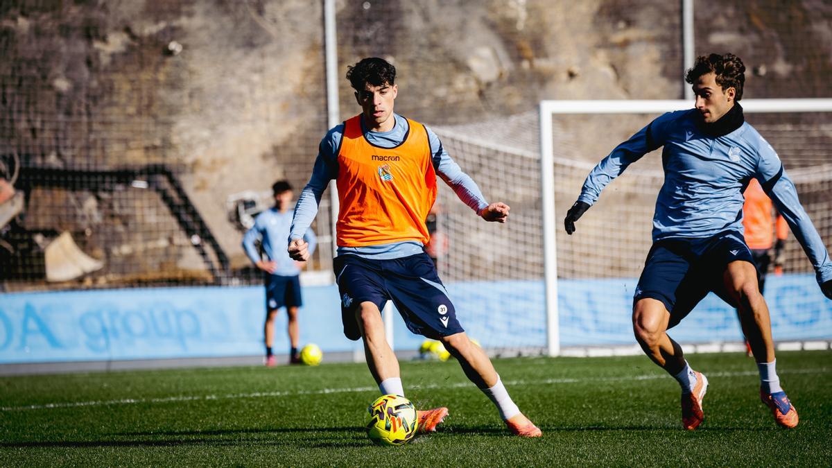 Jon Martín y Mikel Goti, esta semana durante un entrenamiento.