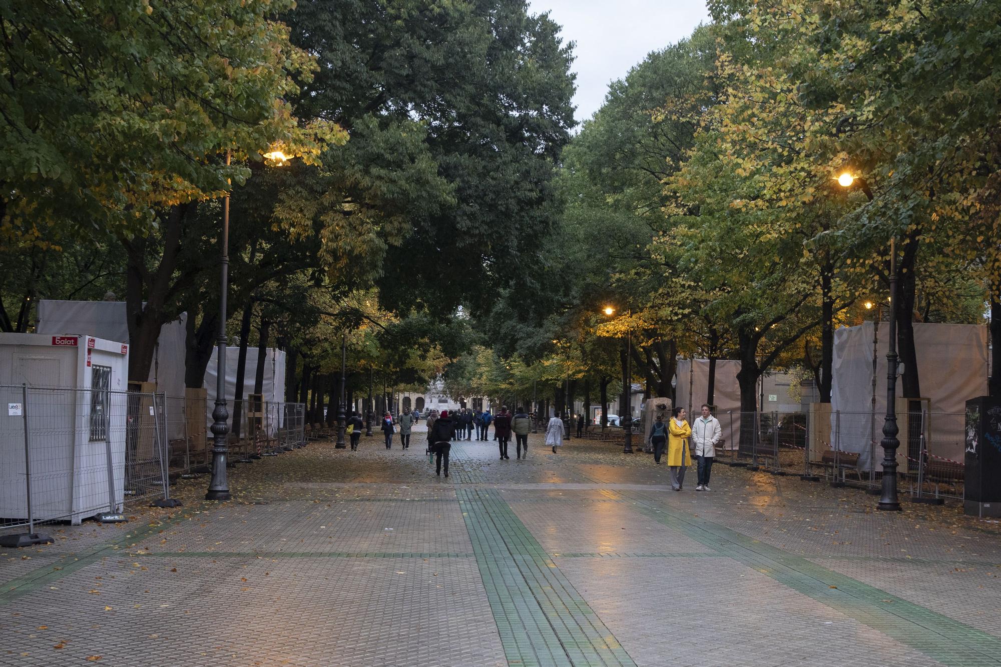 Las primeras estatuas se trasladarán de Sarasate a la Taconera la próxima semana