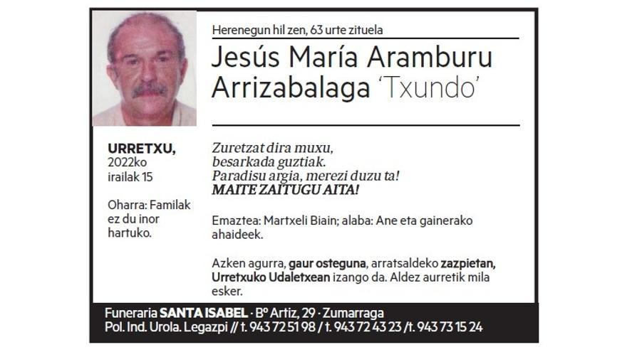 JESUS MARIA ARAMBURU ARRIZABALAGA