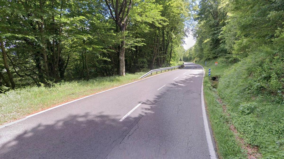 Tramo de la carretera NA-718 donde ha tenido lugar el accidente. Tramo de la carretera NA-718 donde ha tenido lugar el accidente.