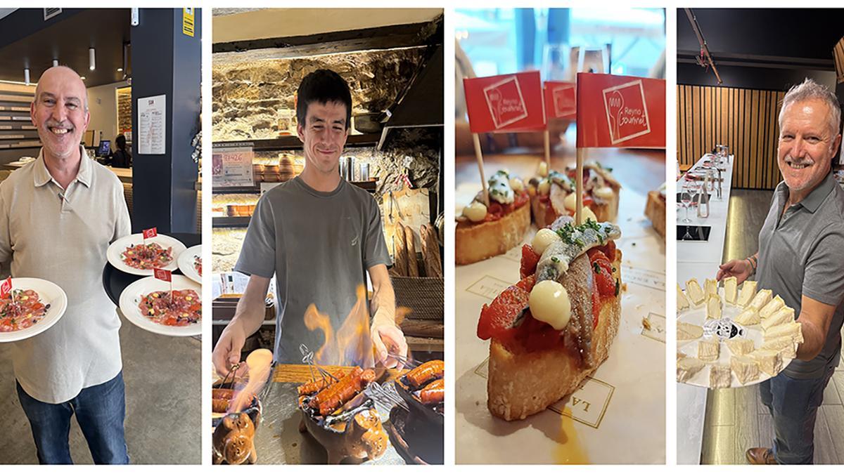 Las propuestas de los bares Sua, Al Tulipán de Oro y La Escotilla. A la derecha, Aitor Buendía, coordinador del evento durante una cata de quesos navarros. Las propuestas de los bares Sua, Al Tulipán de Oro y La Escotilla. A la derecha, Aitor Buendía, coordinador del evento durante una cata de quesos navarros.