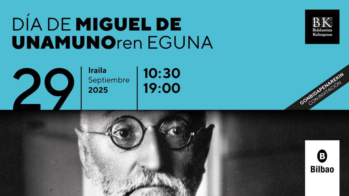 Miguel de Unamunoren egunaren kartela.