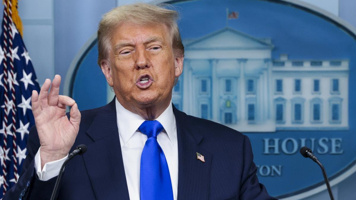 Donald Trump en una reciente rueda de prensa en la Casa Blanca