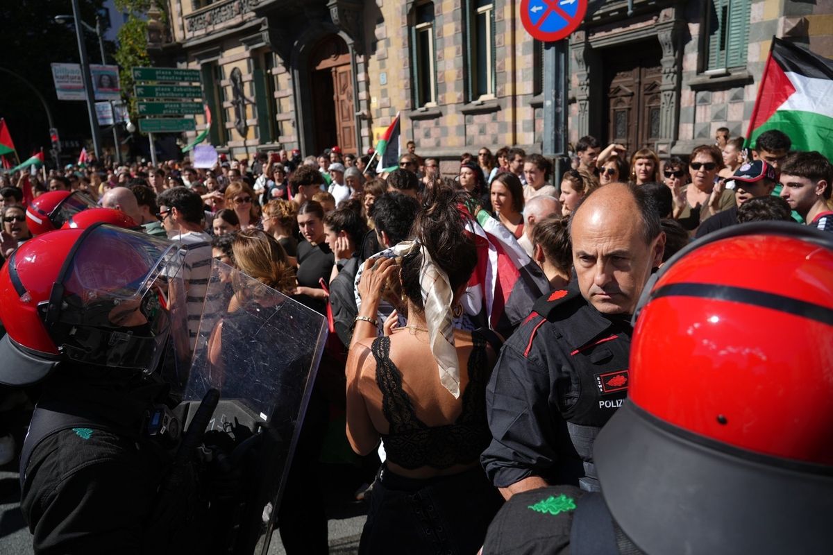 Manifestación en Bilbao en apoyo al pueblo palestino y a la flotilla