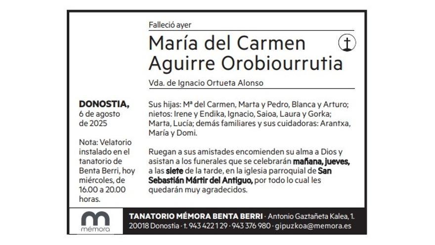 María del Carmen Aguirre Orobiourrutia