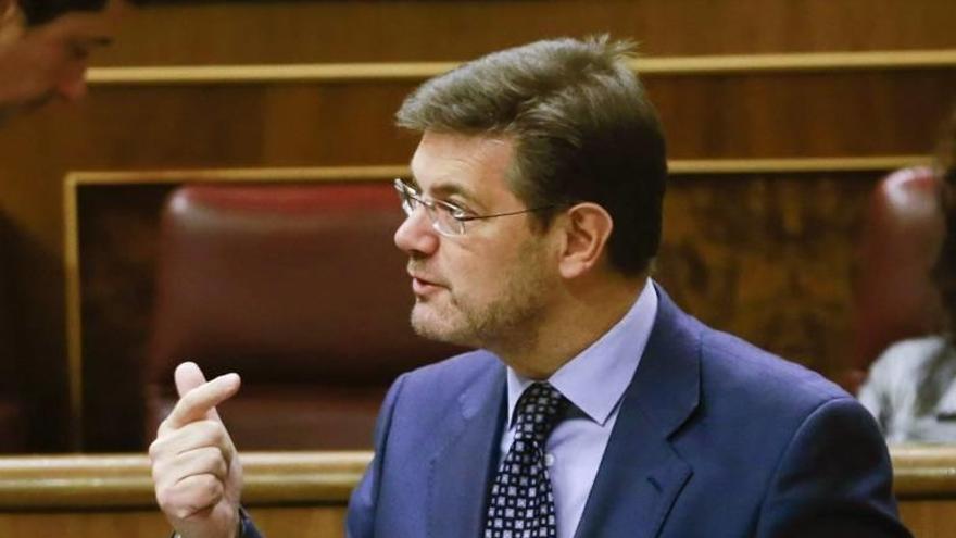 El ministro de Justicia, Rafael Catalá, durante su intervención en el pleno del Congreso.