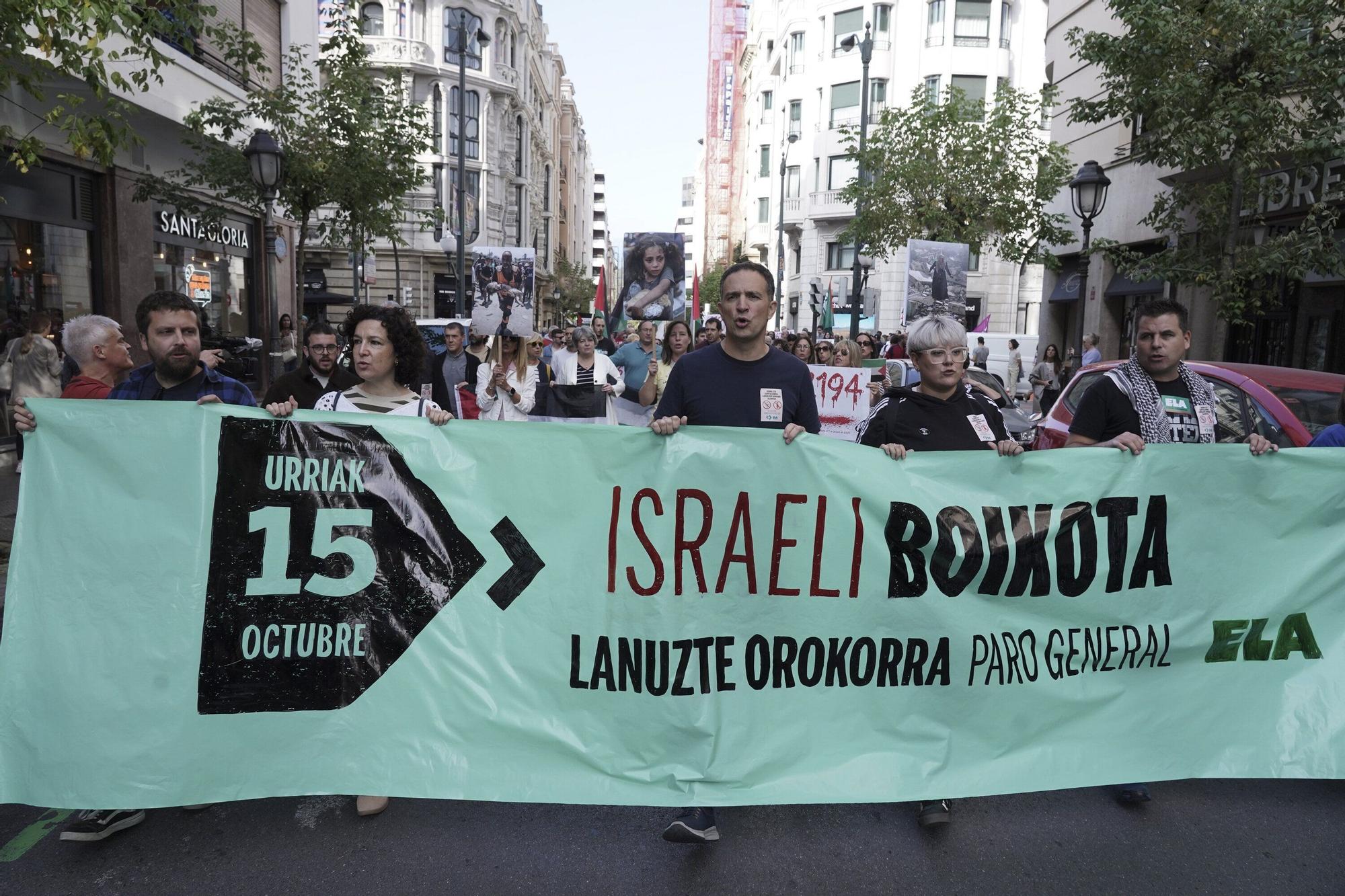 Miles de personas se manifiestan en Bilbao en apoyo al pueblo palestino