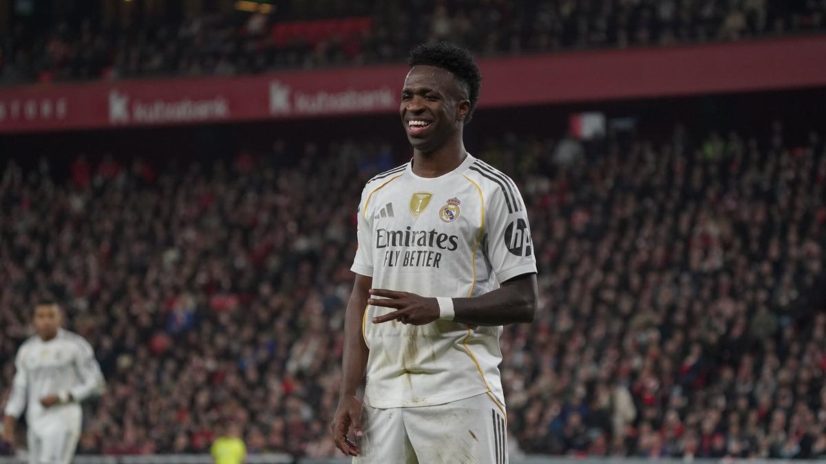 El gesto de Vinicius a la grada de San mamés.