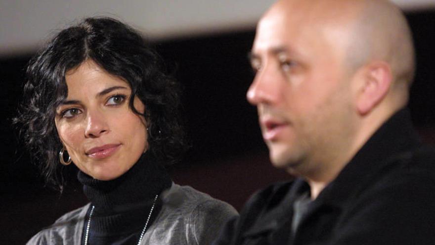 La actriz Maribel Verdú junto a Luis Alegre en la última ocasión que estuvo en Tudela, en 2007.