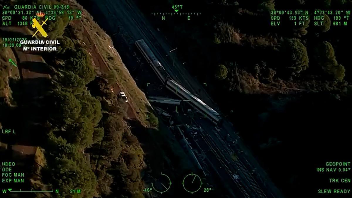 Imagen aérea del accidente de Adamuz