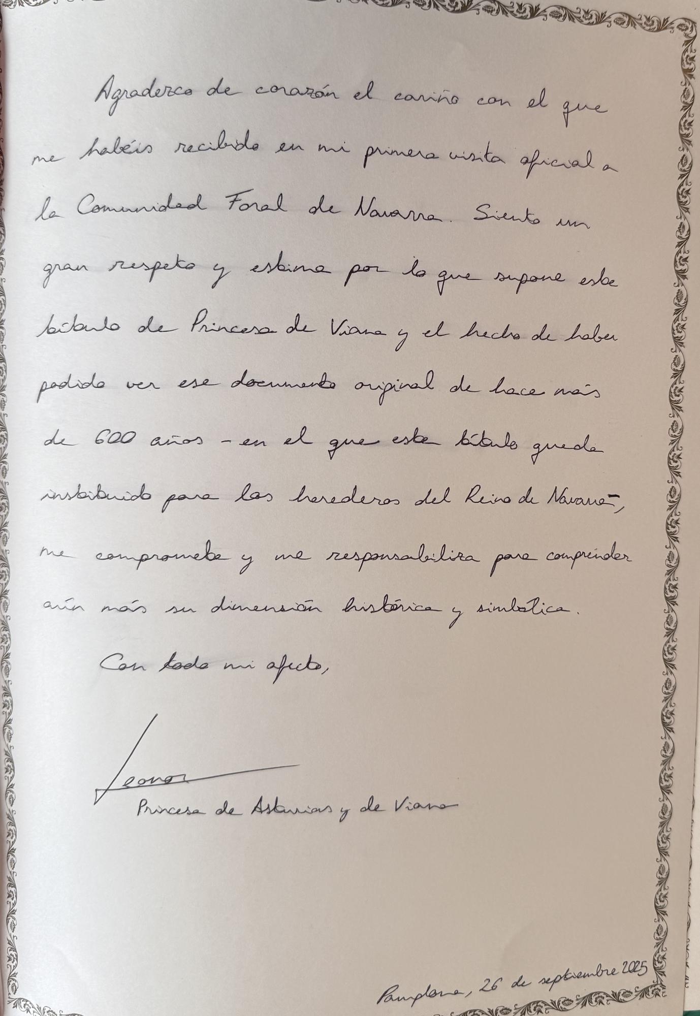 Visita de Felipe de Borbón, Leonor y Letizia a Navarra (viernes 26 de septiembre de 2025)