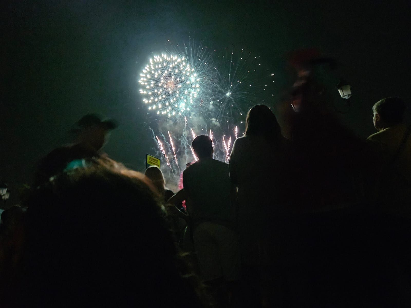 Fuegos artificiales de Artefogo Pirotecnia iluminan la noche de Aste Nagusia