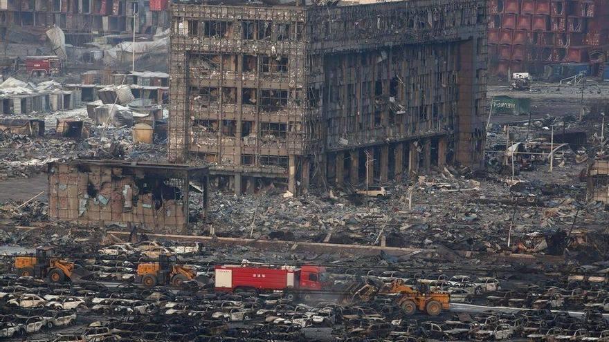 Imagen dantesca de cómo ha quedado la zona dañada por las explosiones.