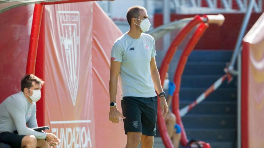 Gaizka Garitano en un partido de pretemporada.