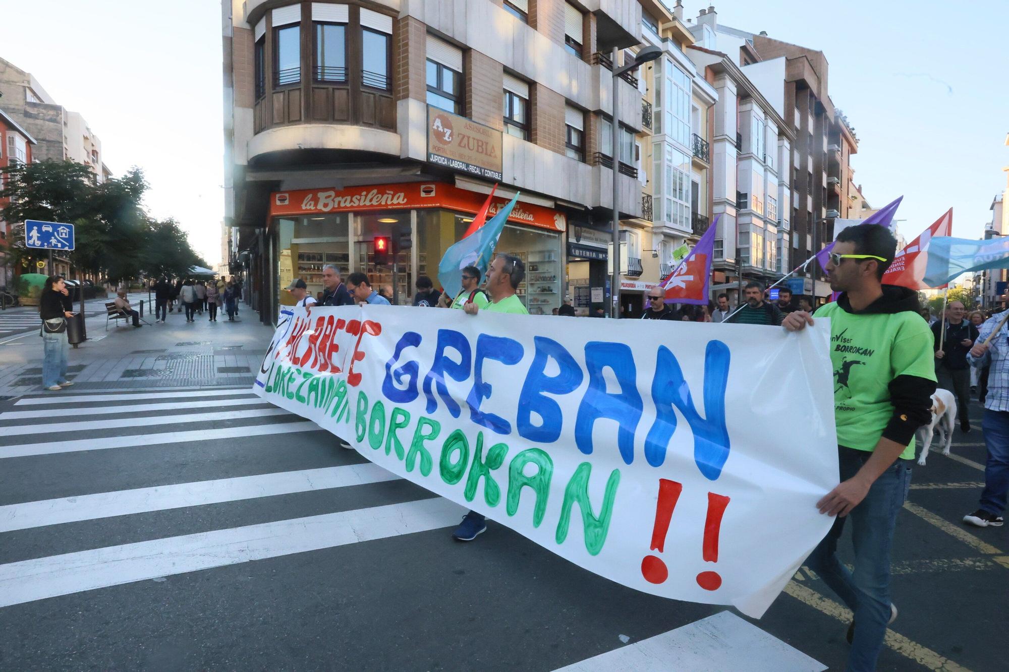 En imágenes: Los jardineros de Vitoria cumplen seis meses de huelga con una manifestación