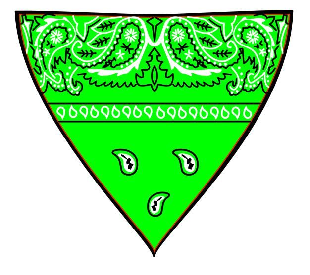 Bandana asimilable a las que utilizan Trinitarios.