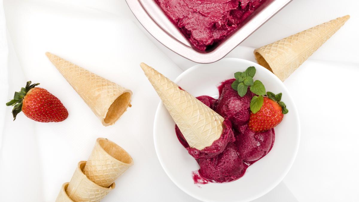 Helados elaborados con frutas congeladas.