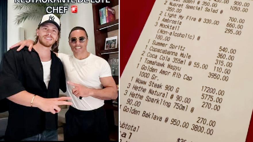 Un influencer denuncia la “jugada” del chef 'Salt Bae': la cena gratis que terminó en una cuenta de 1.800 euros