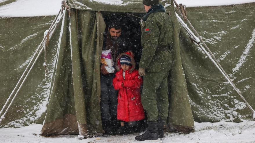 Imagen de migrantes en la frontera entre Polonia y Bielorrusia