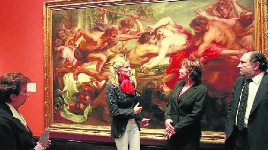 El lienzo retrata el momento en que Deidamia es secuestrada por el centauro Éurito.