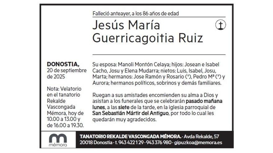 JESUS MARIA GUERRICAGOITIA RUIZ