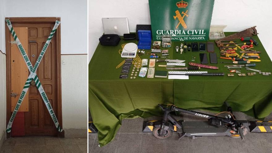 Tres detenidos por la ocupación violenta de dos pisos en Estella-Lizarra, tráfico de drogas y tenencia de armas