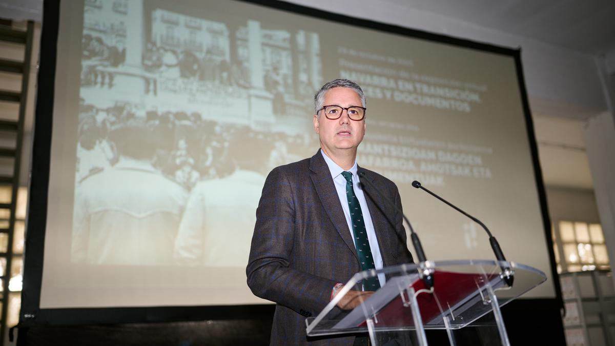 El director general de Cultura, Ignacio Apezteguía, durante la presentación.