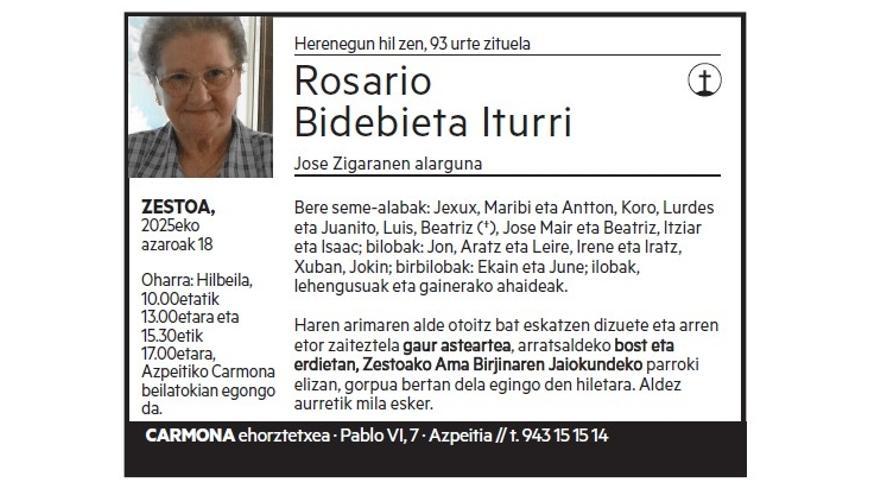 ROSARIO BIDEBIETA ETORRI