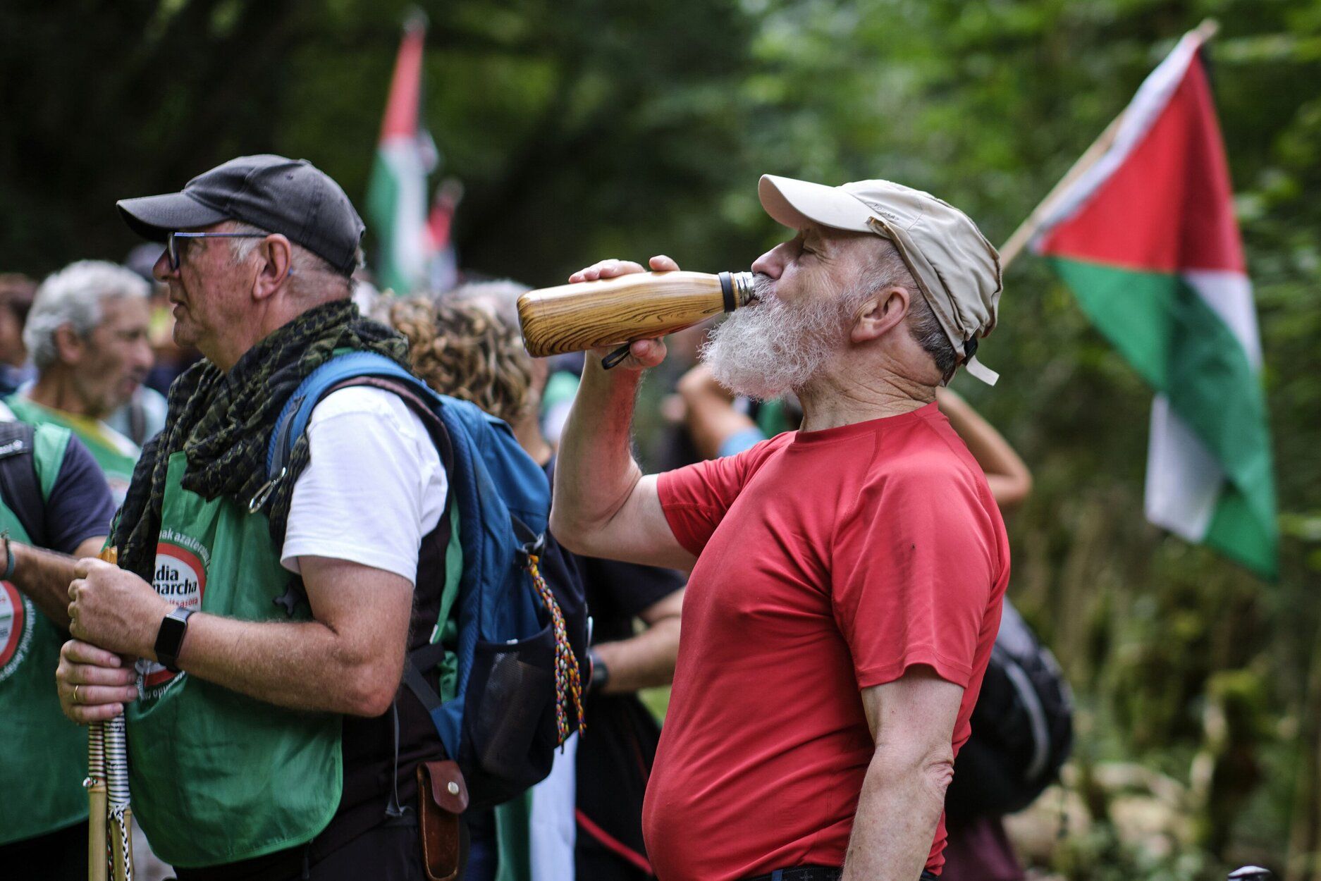 Fotos de la séptima marcha propalestina por Navarra, de Eltzaburu a Doneztebe